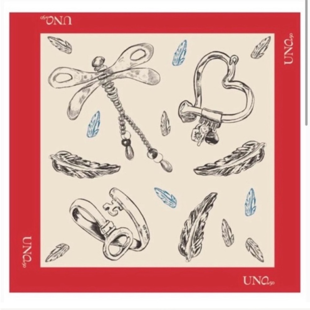 Red and Cream UNO de 50 Scarf